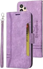 [YBFJCE] for Samsung Galaxy A13 4G/A13 5G/A04S/M13 5G/A04 4G Wallet Case,PU Leather Folio Card Slots Cover,Book Folding Flip Case,Protective Cover for Samsung Galaxy A04S,Purple