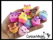 12 Cupcake Animal Food Mochi Squishy - Kawaii - Cute Individually Wrapped Toys