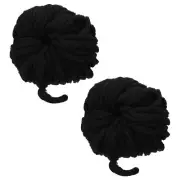 2pcs Chunky Yarn Bulky Thick Fluffy Yarn for Crochet Blanket,Black