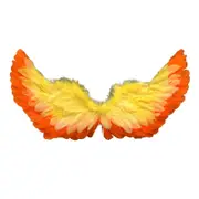 Angel Feather Wings with Elastic Straps Bright Color Lightweight Costume Cosplay Wings Photography Props Orange Yellow