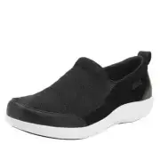 TRAQ by Alegria Womens Melodiq Smart Walking Shoe - Black Waves NEW