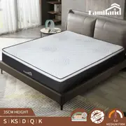 Familand Queen Mattress,Comfort Queen Double King Single Bed Mattress, 35cm Innerspring Mattress in a Box, Individual Pocket Spring, 5.0 Medium Firm Queen Size Mattress,Strong Edge Support, Grey