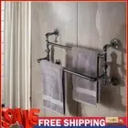 Rustic Pipe Towel Bar Wall Mounted Bathroom Shelf for Bath Towels and Washcloths