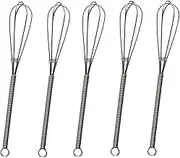 Erewa Mini Wire Whisks Set of 5 Pcs 7 Inches Small Stainless Steel Whisks for Cooking