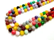 Multi Color Rainbow Jade Faceted Round 8mm Gemstone Beads RNF132-20
