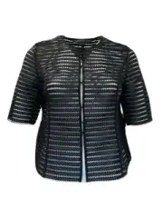 Marina Rinaldi Women's Black Corinne Hook Closure Jacket Size 18W/27 NWT