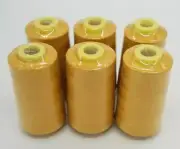 6 Big Spools Gold Marigold Sewing Serger Overlocker Quilt Thread T27 S2 Quality