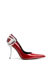 [Diesel] Diesel - D-Ten & Half-Patent leather pumps with Oval D heel - Heels - Woman - Red 38 Red