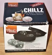 CHILLZ ICE BALL MAKER THE CLASSIC KITCHEN MAKES 8 ICE BALLS BRAND NEW BPA FREE