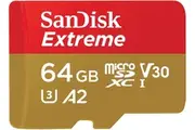 SanDisk 64GB Extreme MicroSDXC Memory Card UHS-I U3 C10 V30 A2 130MB/s