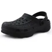 HuaWenFeng Men's Sandals Men's clogs, sandals, deep heels, men's Black, Size 8