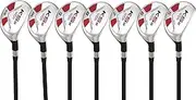 Men's Majek Golf All Hybrid Complete Full Set, which Includes: #5, 6, 7, 8, 9, PW +SW Senior Flex Right Handed New Rescue Utility A Flex Club