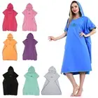 Adult Bathrobe Changing Robe Towel Bath Hooded Quick Dry Beach Towel Poncho 5BA