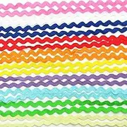 Dandan DIY 50yards Multi-Colors Colorful 5mm Wave Bending Fringe Trim Ribbon for Clothes Dress Sewing Flower Making Home Party Wedding Decoration Lace Ribbon Craft Supply