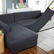 L-Shaped Sofa Covers Sectional Couch Covers L Shape Sofa Slipcover Stretch Chaise Lounge Cover L Couch Cover with Elastic Bottom Washable Furniture Protector (Color : #18, Size : 235-300cm)