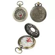 Vintage Bronze Compass Pocket Watch Design Outdoor Hiking Navigation Gift ~'l