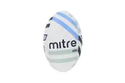 Mitre Grid Rugby Ball (White/Black/Blue) - UTCS662
