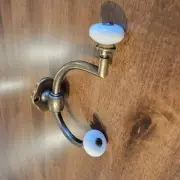 Antique Finish Double Front Mount Coat Hook Porcelain Knobs classic rack hat