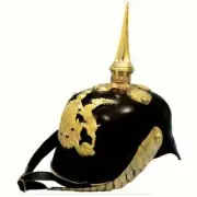 Brass German Prussian Pickelhaube Spiked Helmet Incl. Leather Inlet & Fitting