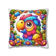 Cute Parrot pun Polyester Square Pillow Case