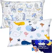 Baby Amabc Baby Toddler Pillowcase Pair Cot Bed Pillow Cases Cotton Pillow Cover 40x60cm, 100% Cotton Pillowcases, Lovely and Soft Pillow Case for Boy & Girl Bedding, Sea World Print