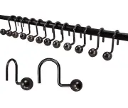 Rust Resistant Decorative Shower Curtain Hooks Bronze Ball 12-Pack