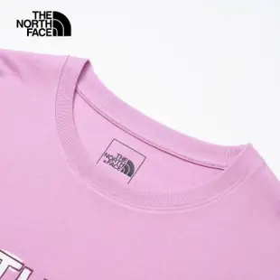 【The North Face 官方旗艦】北面男女款紫色純棉情人節趣味心型印花休閒短袖T恤｜88FXPO2