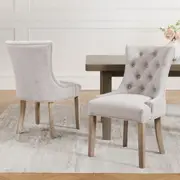 Artiss Dining Chairs Set of 2 Linen French Provincial Beige
