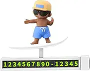 Temporary Car Parking Sign | Design Sliding Dashboard Parking Number - Surfer Boy Dashboard Car Screen Decor for Trucks Center Console