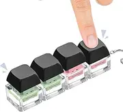Byhoo Keyboard Fidget Toys, Black Quiet Fidget Toys for Relieve Stress, Fidget Keychain of 4 Colors Keyboard Clicker, Silent Fidget Toys for Library, Study Room and More Quietness Place