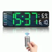 Digital Wall Clock - 13" Large LED Display, Loud Alarm, Remote Control, DST, ...