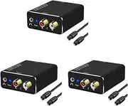 Tuperoymse 3X Digital to Analog Audio Converter,DAC Digital SPDIF Optical to Analog L/R RCA & 3.5mm AUX Stereo Audio Adapter, 750128391
