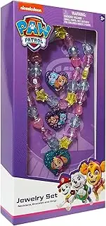 LUV HER Paw Patrol Girl's Jewelry Set - Dress up 3 Piece Toy Jewelry Box Set with Bead Necklace, Bracelet and Ring - Play Accessories - Ages 3+, Plastic, No Gemstone