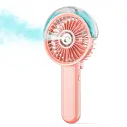 Portable Handheld Misting Fan Rechargeable Folding Fan-Pink