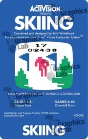 Replacement Game Cartridge Label - Skiing for Atari 2600