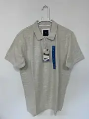 Men's Crew Clothing Melbury Polo Shirt Solid Cloudy Marl Short Sleeve Size Large