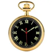 Retro Pocket Watch Luminous Arabic Numerals Open Face Mechanical Hand Winding