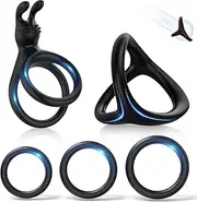Silicone Rings Cock Ring, Vlatne 5pcs Ultra Soft Cockrings Set for Men Longer Lasting Erection, Adult Sex Toys for Men Couple Sexual Pleasure Enhancing