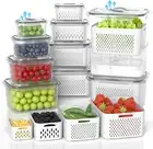10Pack Fruit Storage Containers for Fridge - Fridge Organizers and Storage with