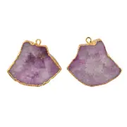 Pink Natural Geode Druzy Gold Plated DIY Earring Pair Connector Making Jewelry