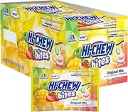 HI-CHEW Bites Original Mix, Pack of 12 Bags, 2.12oz each | Mango Green Apple Strawberry Chewlets | Unique Fun Soft & Chewy Taffy Candy | Immensely Juicy Fruit Flavors