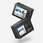 Zero-X 4K UHD WiFi Action Camera - 2.0" LCD Rear Display and 1.4" Front Display - Timelapse, Slow Motion & Burst Shooting Modes - Action Cam for Outdoor Enthusiasts - Fits Bike Helmet, Handlebar etc