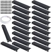 20Pcs Edge Finger Pulls Adhesive Drawer Pulls Black/Gold Finger Edge Pulls Aviation Aluminum Concealed Handle No Drill Furniture Handles for Home Kitchen Door Drawer Cabinet 80mm/150mm(150mm,Black)