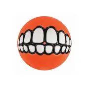 Rogz Grinz Ball Orange Dog Toy, LARGE