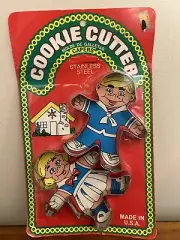 NIP 2 Vintage Cookie Cutters Gingerbread BOY GIRL Capers Metal Stainless USA