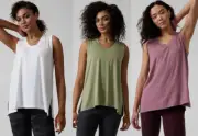 NWT Athleta Inspire Tank Top Oversized Relaxed Fit White Green Mauve