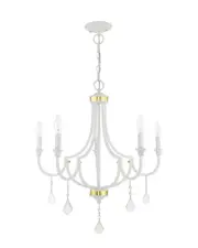Livex Glendale 5 Light White Chandelier