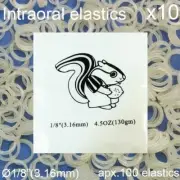 10x Dental Orthodontic Intraoral Latex Elastics Rubber Teeth Chipmunk Ø1/8"