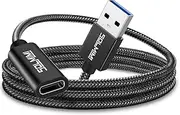 SOLMIMI USB C Female to USB Male Adapter 4FT(1.2M), Upgraded Type C to USB 3.0 Male Adapter with 10Gbps High-Speed Data Transmission for Laptop, Charger, Power Bank, U Disk(Net Cord Length 3.7ft)