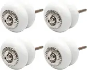 Ceramic Knob,Cabinet,Furniture Pull Handles,Door Pull,Drawer Pull Handle,4pcs Ceramic Knobs Vintage Round Knob Drawer Pull Handle Furniture Cabinet Cupboard Wardrobe Dresser Door Decorative Replaceme